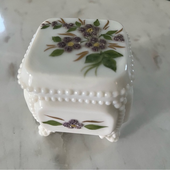 Other - Vintage milk glass jewelry box.